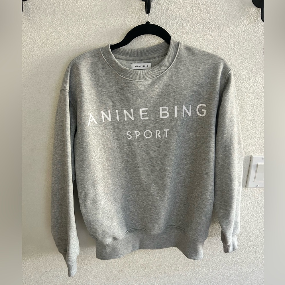Anine Bing Sport Evan Sweatshirt in Grey Melange size M
